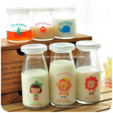 200ml Milk Glass Pudding Jar with Logo